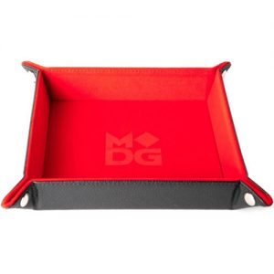 Metallic Dice Games Dice Tray Velvet Folding 10” X 10” Red