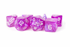 MDG 7-Die Set 16mm Stardust Purple w/ Silver Numbers