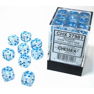 Chessex 12mm D6 Borealis Luminary Icicle/Light Blue