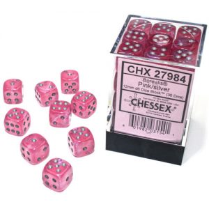 Chessex 12mm D6 Borealis Luminary Pink/Silver