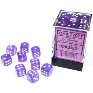 Chessex 12mm D6 Borealis Luminary Purple/White