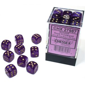Chessex 12mm D6 Borealis Luminary Royal Purple/Gold