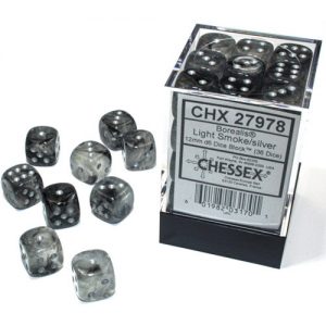 Chessex 12mm D6 Borealis Luminary Smoke/Silver