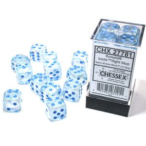Chessex 16mm D6 Borealis Luminary Icicle/Light Blue