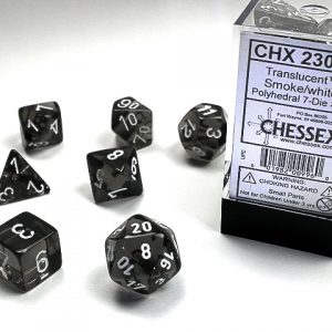 Chessex 7 Die Set Translucent Smoke/white