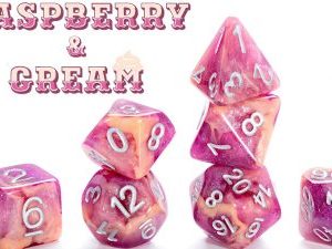 Gate Keeper Games 7-Die Set Aether Dice Raspberry And Cream