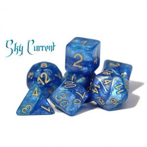 Gate Keeper Games 7-Die Set Halfsies Sky Current
