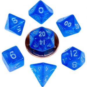 MDG 7-Die Set Mini Stardust Blue With Silver Numbers