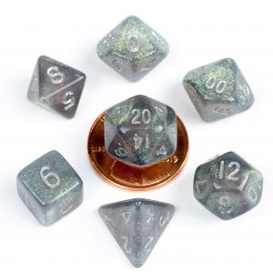 MDG 7-Die Set Mini Stardust Gray With Silver Numbers