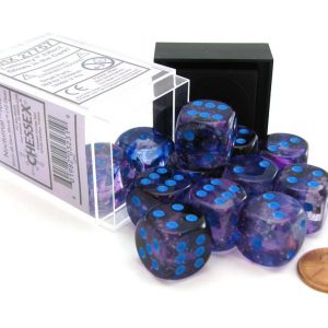 Chessex 16mm D6 Nebula Luminary Nocturnal/Blue