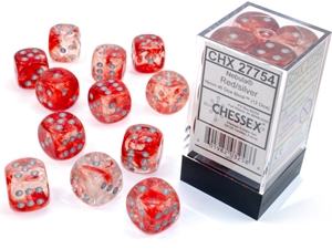 Chessex 16mm D6 Nebula Luminary Red/Silver