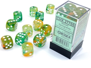Chessex 16mm D6 Nebula Luminary Spring/White