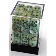 Chessex 12mm D6 Marble Green/Dark Green
