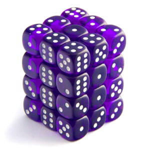 Chessex 12mm D6 Translucent Purple/white