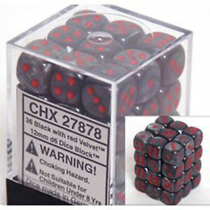 Chessex 12mm D6 Velvet Black/Red