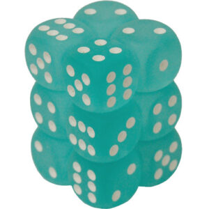 Chessex 16mm D6 Frosted Teal/White