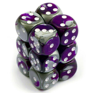 Chessex 16mm D6 Gemini Purple-Steel/White