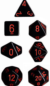 Chessex 7 Die Set Opaque Red/black