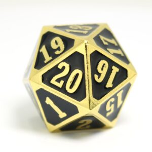 Die Hard Dice D20 MTG Roll Down Shiny Gold w/ Black