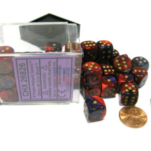Chessex 12mm D6 Gemini Purple-Red/Gold