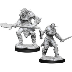 Dungeons & Dragons Nolzur’s Marvelous Miniatures W15 Bugbear Barbarian Male & Bugbear Rogue Female (Unpainted)