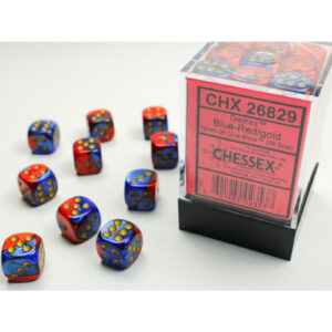 Chessex 12mm D6 Gemini Blue-Red/Gold