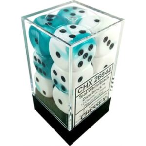 Chessex 16mm D6 Gemini Teal-White/Black