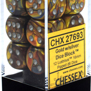 Chessex 16mm D6 Lustrous Gold/Silver