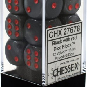 Chessex 16mm D6 Velvet Black/Red