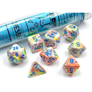 Chessex 7 Die Set Festive Kaleidoscope/blue