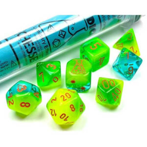Chessex 7 Die Set Gemini Plasma Green-Teal/orange