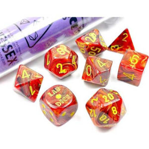 Chessex 7 Die Set Vortex Underworld/yellow