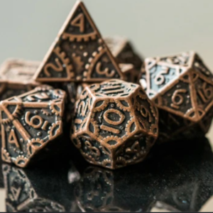 Foam Brain Games Steampunk Copper RPG Metal Dice Set