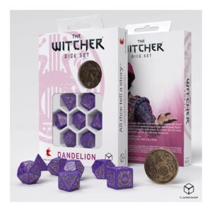 Q-Workshop 7 Die Set The Witcher Dandelion Viscount De Lettenhove