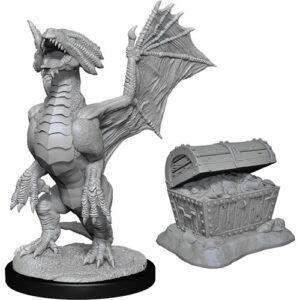 Dungeons & Dragons Nolzur’s Marvelous Miniatures W13 Bronze Dragon Wyrmling & Pile Of Sea Found Treasure (Unpainted)