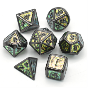 Foam Brain Games Color Shifting Fields Of Green RPG Metal Dice Set