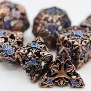 Foam Brain Games Fleur De Lys Copper Azul Hollow RPG Metal Dice Set