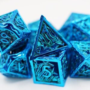 Foam Brain Games Hollow Seascape Electro Blue RPG Metal Dice Set