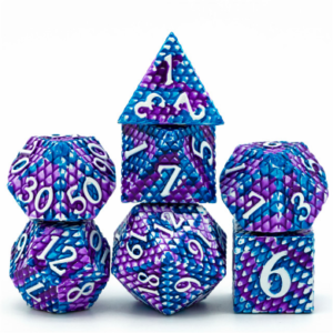 Foam Brain Games Ice Dragon Scale RPG Metal Dice Set