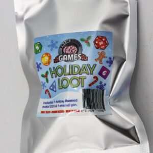 Foam Brain Games Mystery Loot Holiday Loot (1 Metal D20 & 1 Enamel Pin)