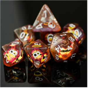 Foam Brain Games Fire Demon Eye RPG Dice Set