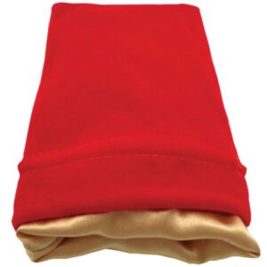 MTD Dice Bag 4”x6” Red Velvet With Luxury Gold Satin Lining