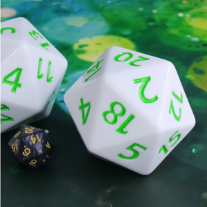 Foam Brain Games 55mm Titan D20 White With Green