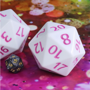 Foam Brain Games 55mm Titan D20 White With Magenta