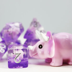 Foam Brain Games Pink Triceratops RPG Dice Set