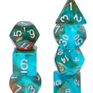 Foam Brain Games Glow In The Dark Blue Nebula RPG Dice Set
