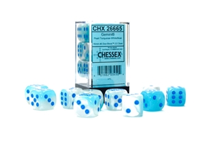 Chessex 16mm D6 Gemini Pearl Turquoise-White/Blue
