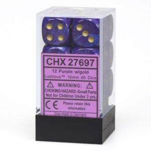 Chessex 16mm D6 Lustrous Purple/Gold