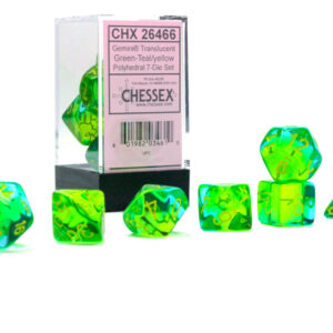 Chessex 7 Die Set Gemini Translucent Green-Teal/Yellow
