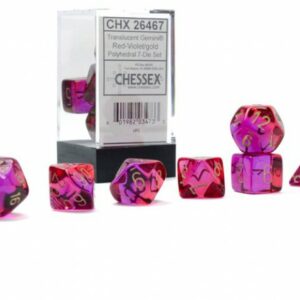 Chessex 7 Die Set Gemini Translucent Red-Violet/Gold